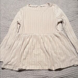 Target: Clearlove Apricot Ribbed Long Sleeve Peplum Top